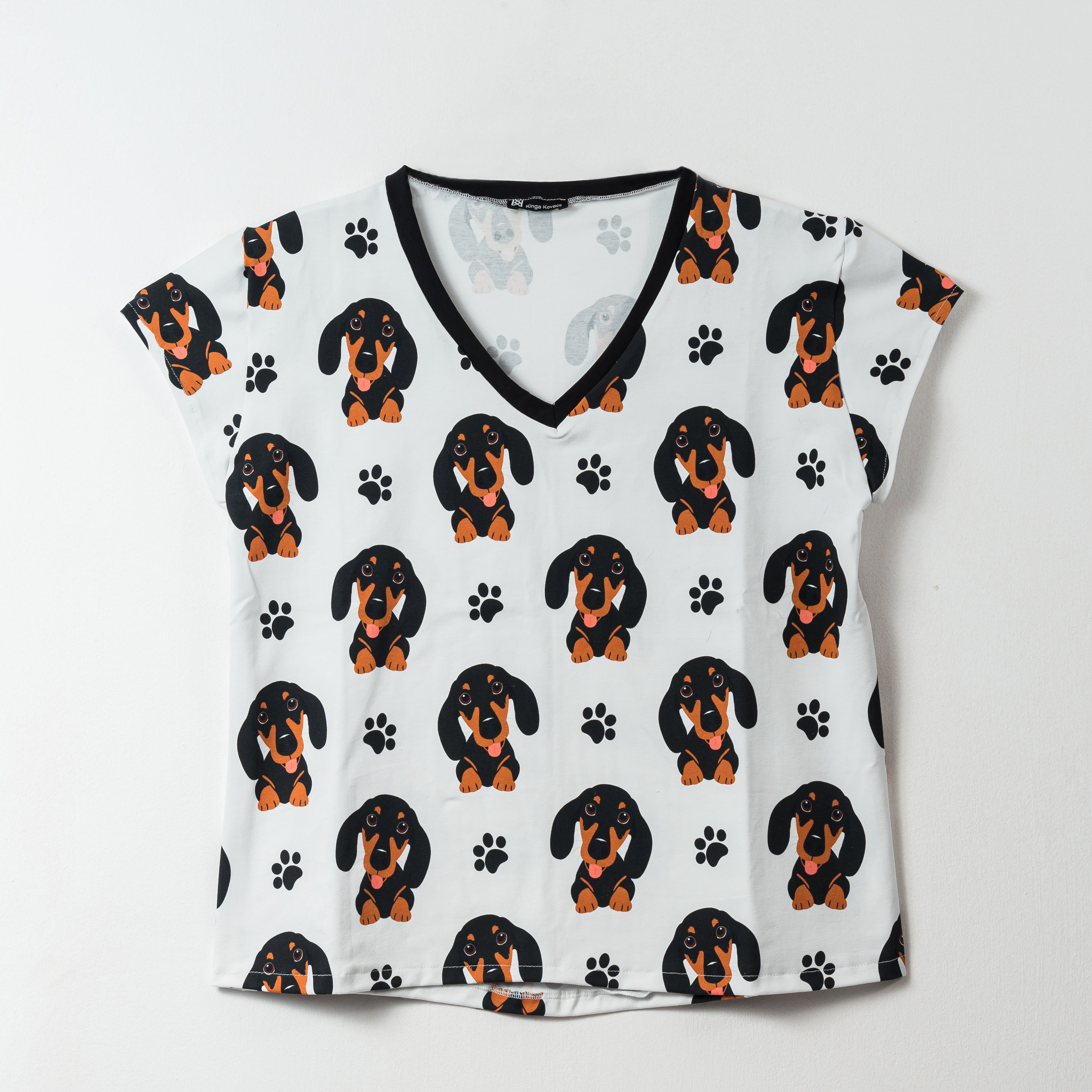 Short sleeve t-shirt with dachshund print
